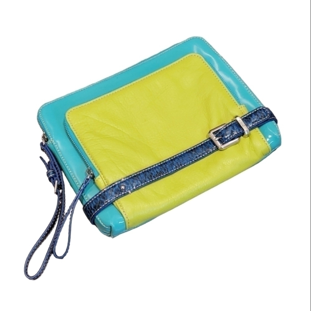 RAFE NY Colorblock fashion clutch leather handbag bag totes